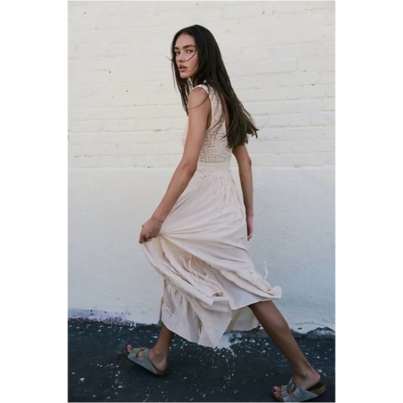 Free People Exotic Escape Convertible Maxi Dress Semolina Nwt - Picture 2 of 12